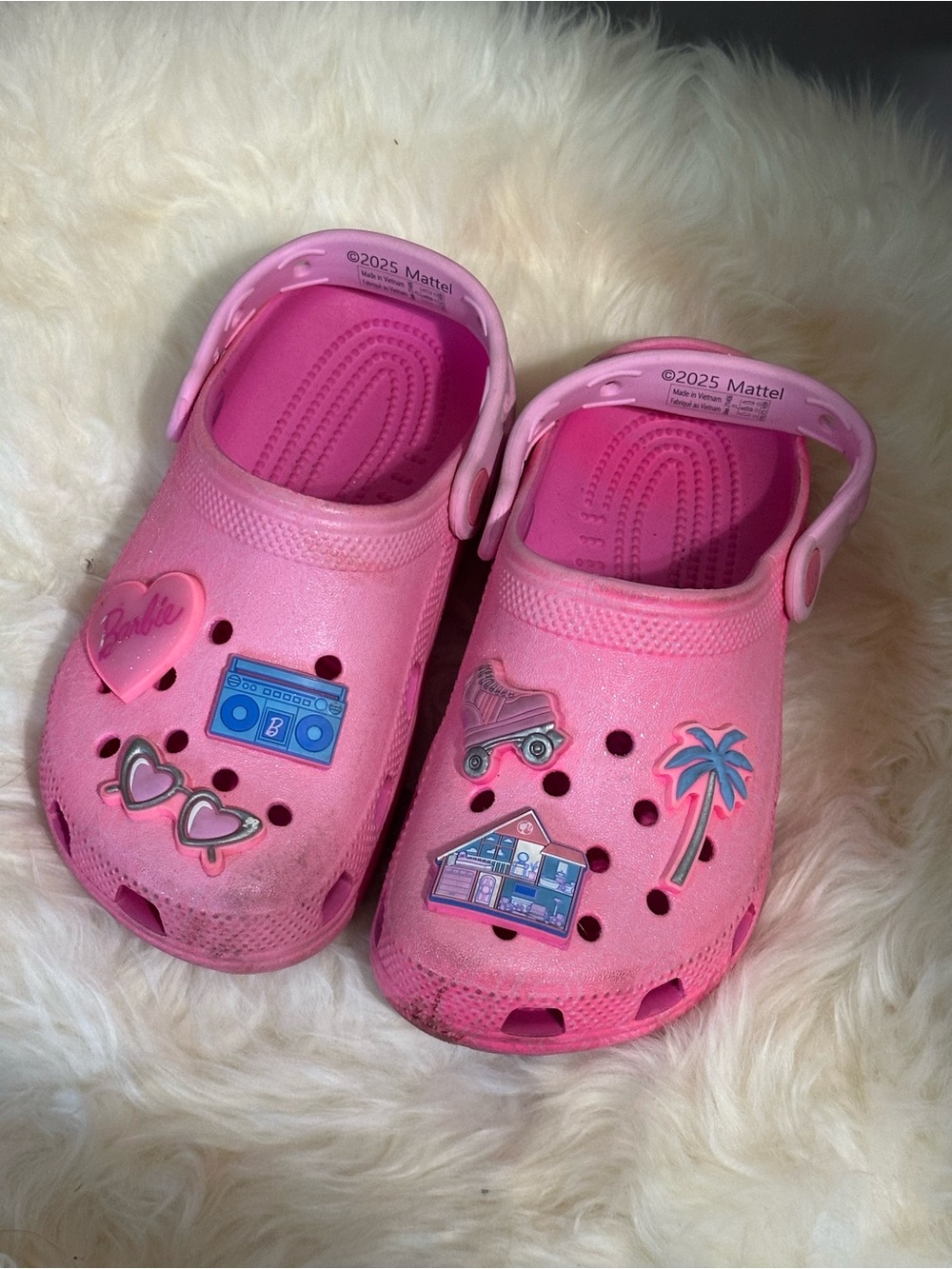 Mattel Barbie Pink Kids girls crocs - size 1